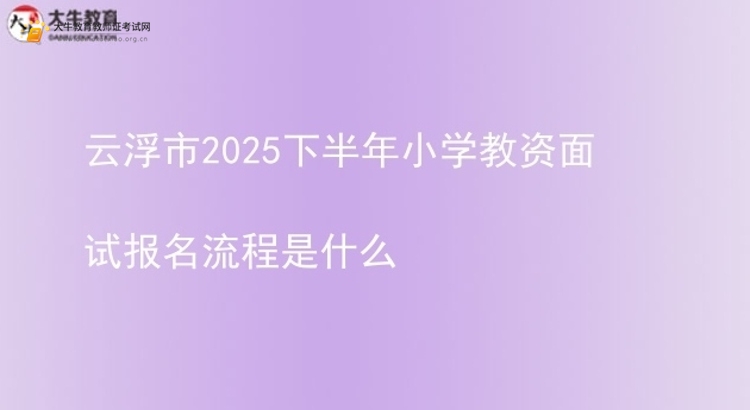 云浮市2025下半年小学教资面试报名流程是什么图片