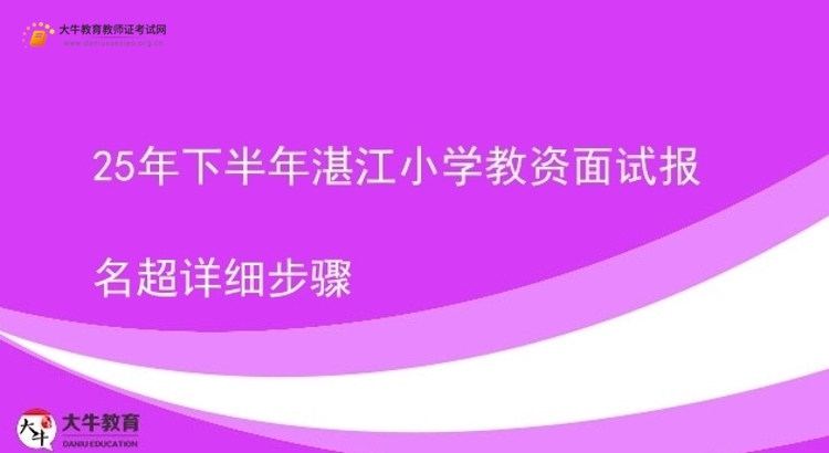 25年下半年湛江小学教资面试报名超详细步骤图片