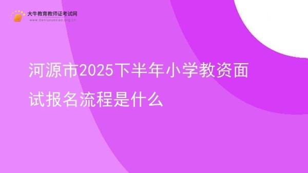 河源市2025下半年小学教资面试报名流程是什么图片