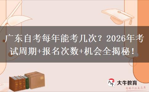 广东自考每年能考几次？2026年考试周期+报名次数+机会全揭秘！
