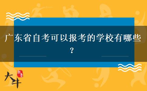 广东省自考可以报考的学校有哪些？