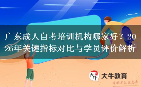 广东成人自考培训机构哪家好？2026年关键指标对比与学员评价解析