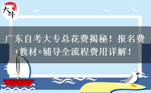 广东自考大专总花费揭秘！报名费+教材+辅导全流程费用详解！