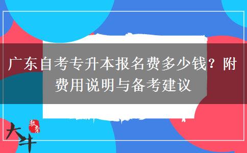 广东自考专升本报名费多少钱？附费用说明与备考建议