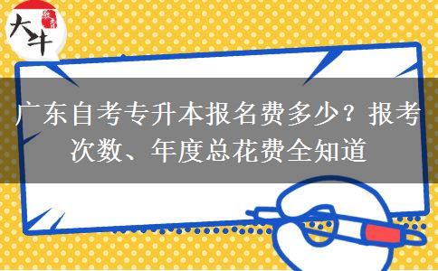 广东自考专升本报名费多少？报考次数、年度总花费全知道