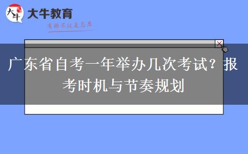 广东省自考一年举办几次考试？报考时机与节奏规划