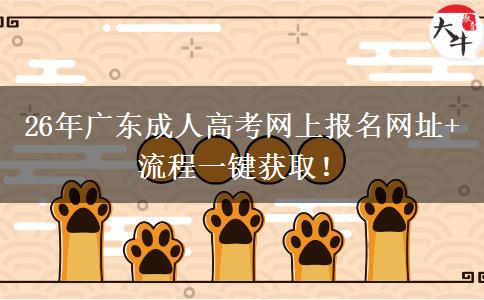 26年广东成人高考网上报名网址+流程一键获取！