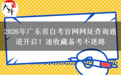 2026年广东省自考官网网址查询通道开启！速收藏备考不迷路
