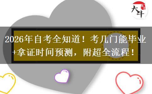2026年自考全知道！考几门能毕业+拿证时间预测，附超全流程！