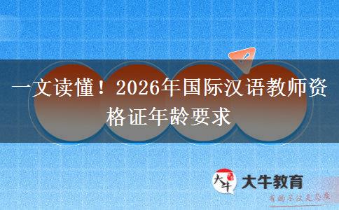 一文读懂！2026年国际汉语教师资格证年龄要求