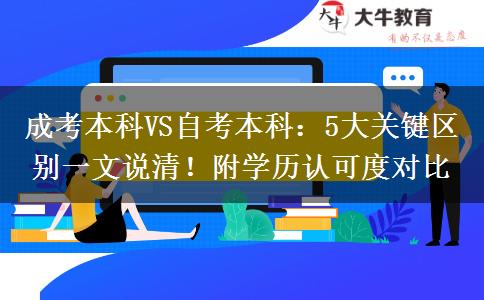 成考本科VS自考本科：5大关键区别一文说清！附学历认可度对比