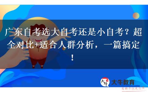广东自考选大自考还是小自考？超全对比+适合人群分析，一篇搞定！