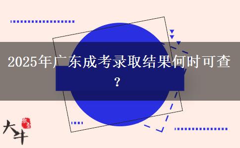 2025年广东成考录取结果何时可查？