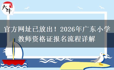 官方网址已放出！2026年广东小学教师资格证报名流程详解