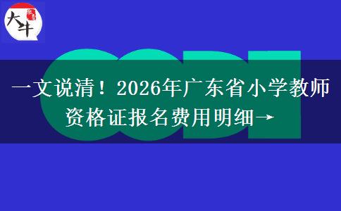一文说清!2026年广东省小学教师资格证报名费用明细→ 一文说清!2026年广东省小学教师资格证报名费用明细→