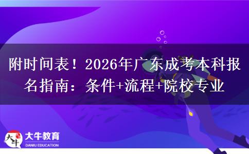 附时间表！2026年广东成考本科报名指南：条件+流程+院校专业