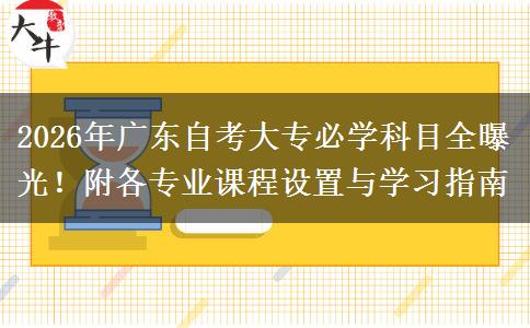 2026年广东自考大专必学科目全曝光！附各专业课程设置与学习指南