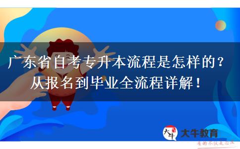 广东省自考专升本流程是怎样的？从报名到毕业全流程详解！