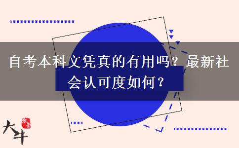自考本科文凭真的有用吗？最新社会认可度如何？
