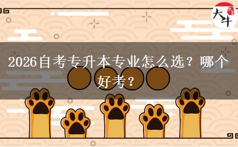 2026自考专升本专业怎么选？哪个好考？