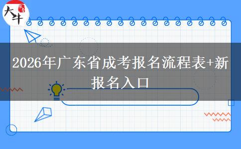 2026年广东省成考报名流程表+新报名入口