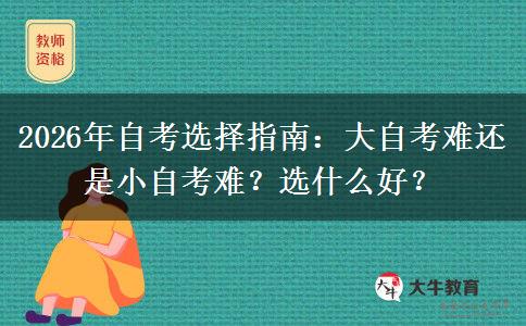 2026年自考选择指南：大自考难还是小自考难？选什么好？