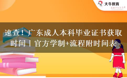 速查！广东成人本科毕业证书获取时间｜官方学制+流程附时间表