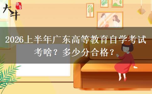 2026上半年广东高等教育自学考试考啥？多少分合格？