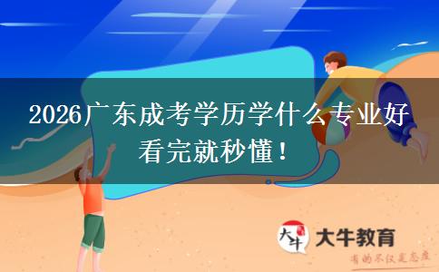 2026广东成考学历学什么专业好 看完就秒懂！