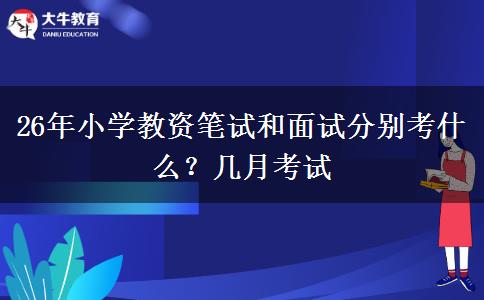 26年小学教资笔试和面试分别考什么？几月考试