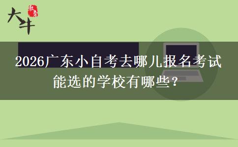 2026广东小自考去哪儿报名考试 能选的学校有哪些？