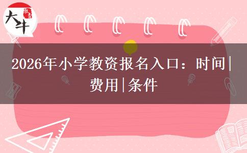 2026年小学教资报名入口：时间|费用|条件