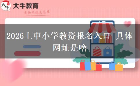 2026上中小学教资报名入口 具体网址是啥