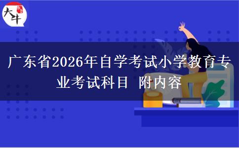 广东省2026年自学考试小学教育专业考试科目 附内容