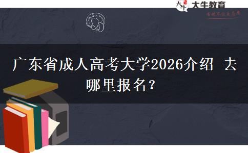 广东省成人高考大学2026介绍 去哪里报名？