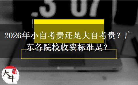 2026年小自考贵还是大自考贵？广东各院校收费标准是？