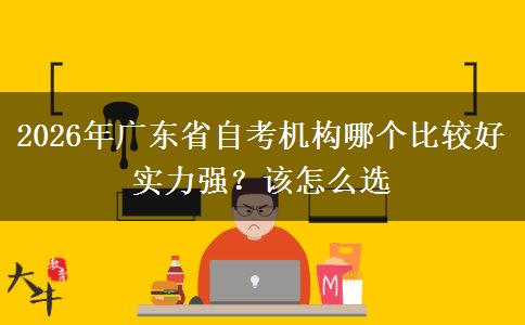 2026年广东省自考机构哪个比较好实力强？该怎么选