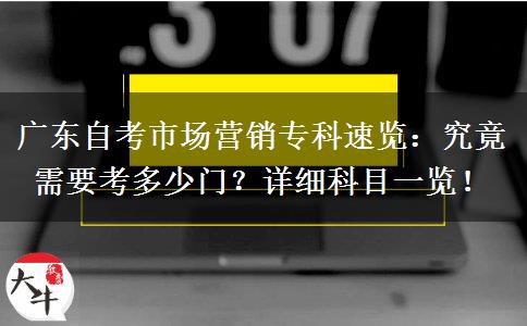 广东自考市场营销专科速览：究竟需要考多少门？详细科目一览！