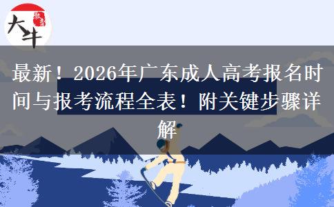 最新！2026年广东成人高考报名时间与报考流程全表！附关键步骤详解
