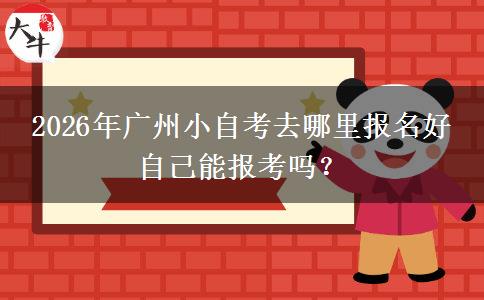 2026年广州小自考去哪里报名好 自己能报考吗？
