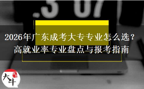 2026年广东成考大专专业怎么选？高就业率专业盘点与报考指南
