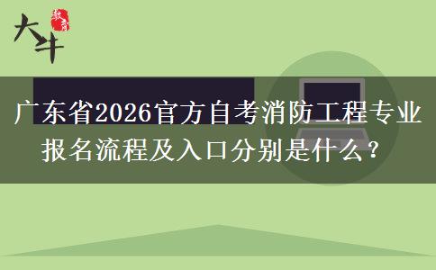 广东省2026官方自考消防工程专业报名流程及入口分别是什么？