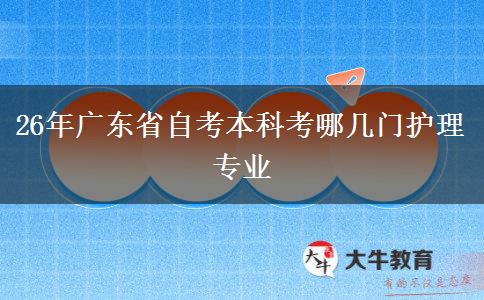 26年广东省自考本科考哪几门护理专业