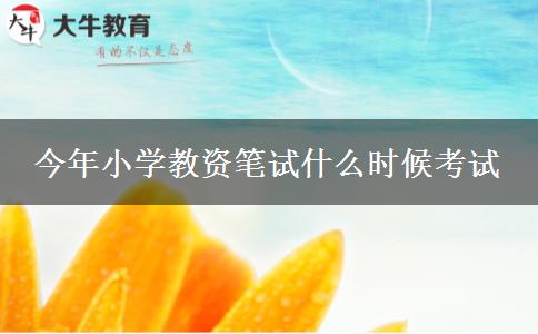 今年小学教资笔试什么时候考试