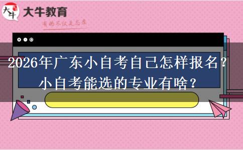 2026年广东小自考自己怎样报名？小自考能选的专业有啥？