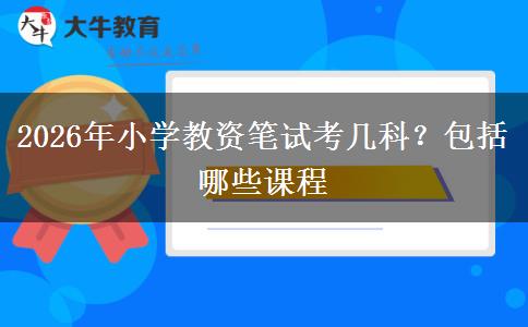 2026年小学教资笔试考几科？包括哪些课程