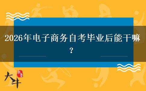 2026年电子商务自考毕业后能干嘛？