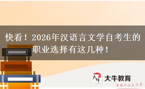 快看！2026年汉语言文学自考生的职业选择有这几种！