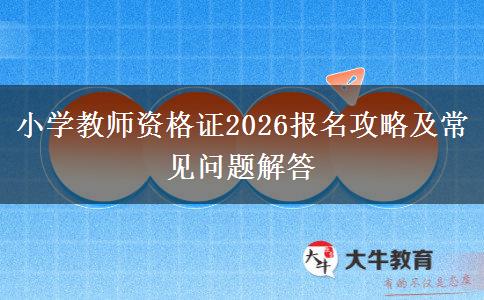 小学教师资格证2026报名攻略及常见问题解答