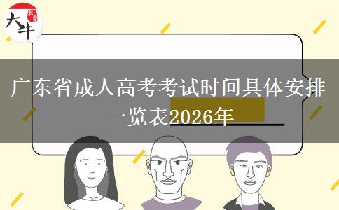 广东省成人高考考试时间具体安排一览表2026年